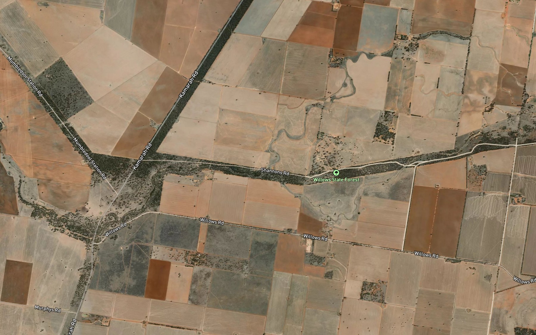 Satellite map of the Bolaro Creek