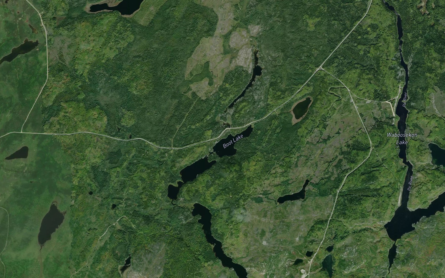 Satellite map of the Boot Lake