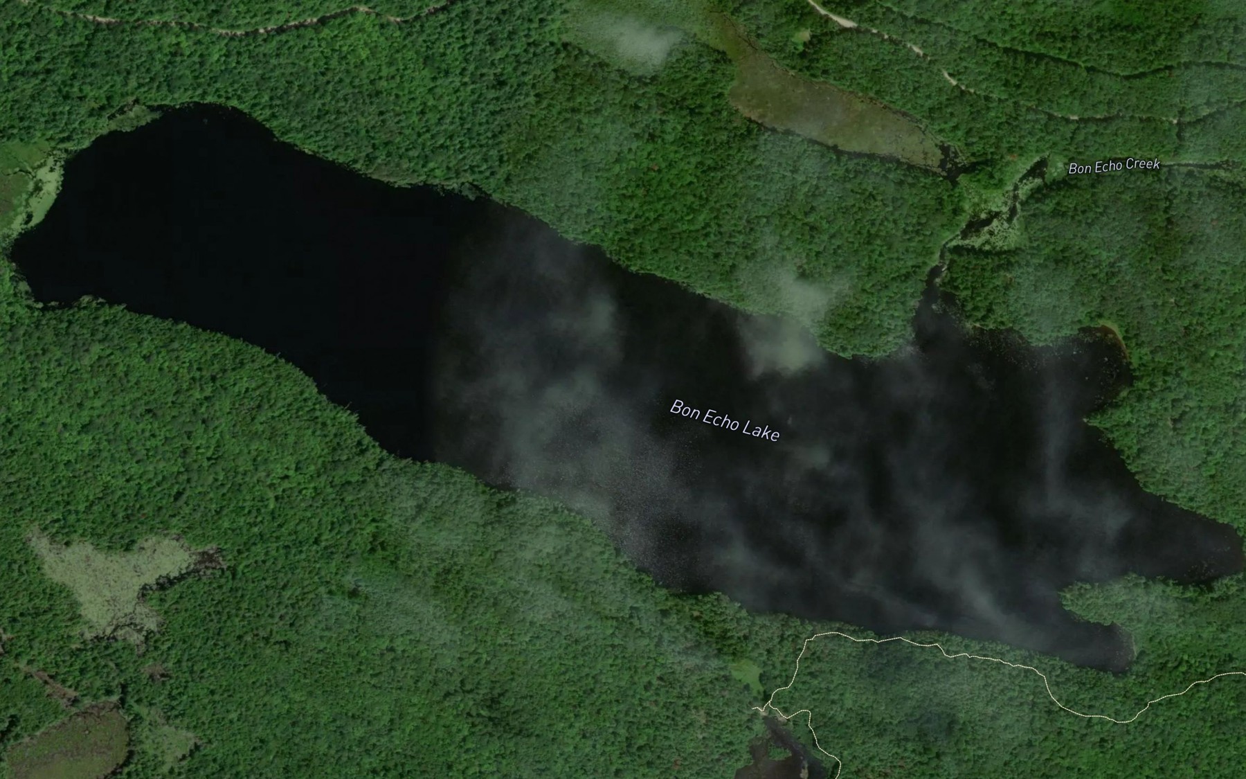 Satellite map of the Bon Echo Lake