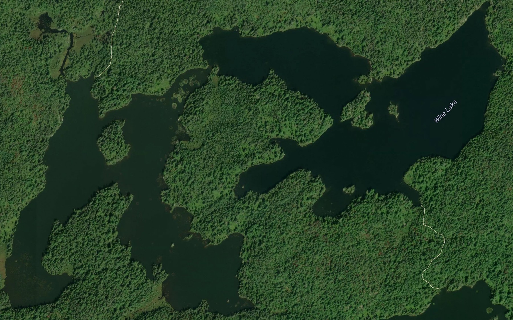 Satellite map of the Wine Lake