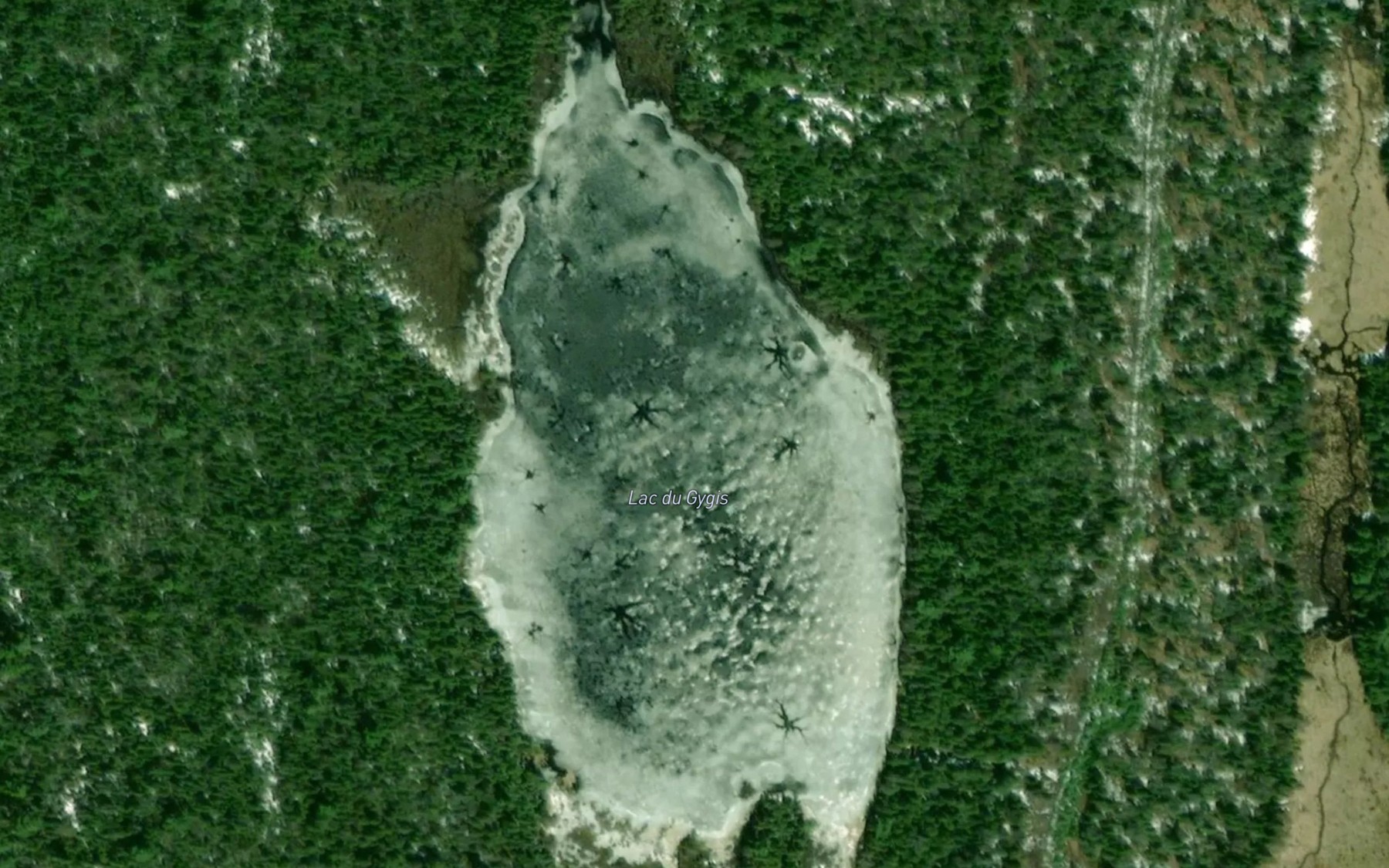 Satellite map of the Lac du Gygis