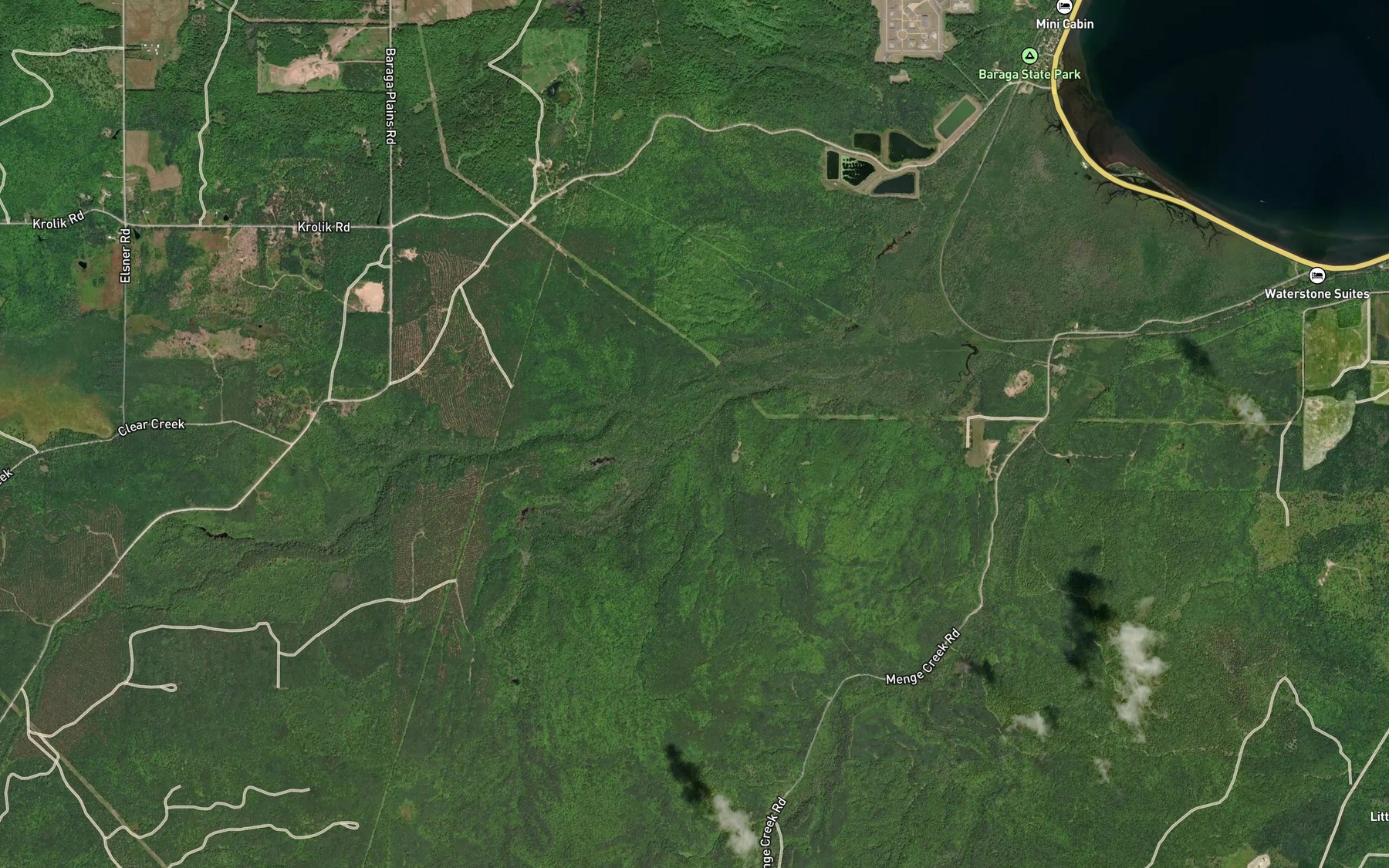 Satellite map of the Boyles Creek