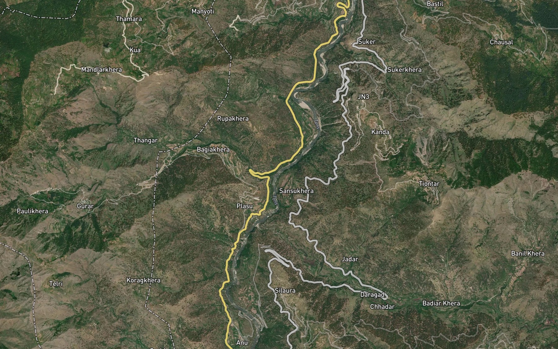 Satellite map of the Dhadu Gad