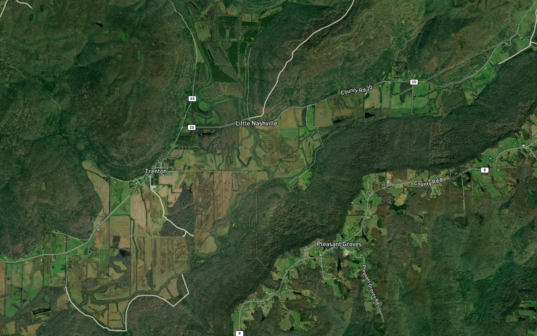 Satellite map of the Guess Creek