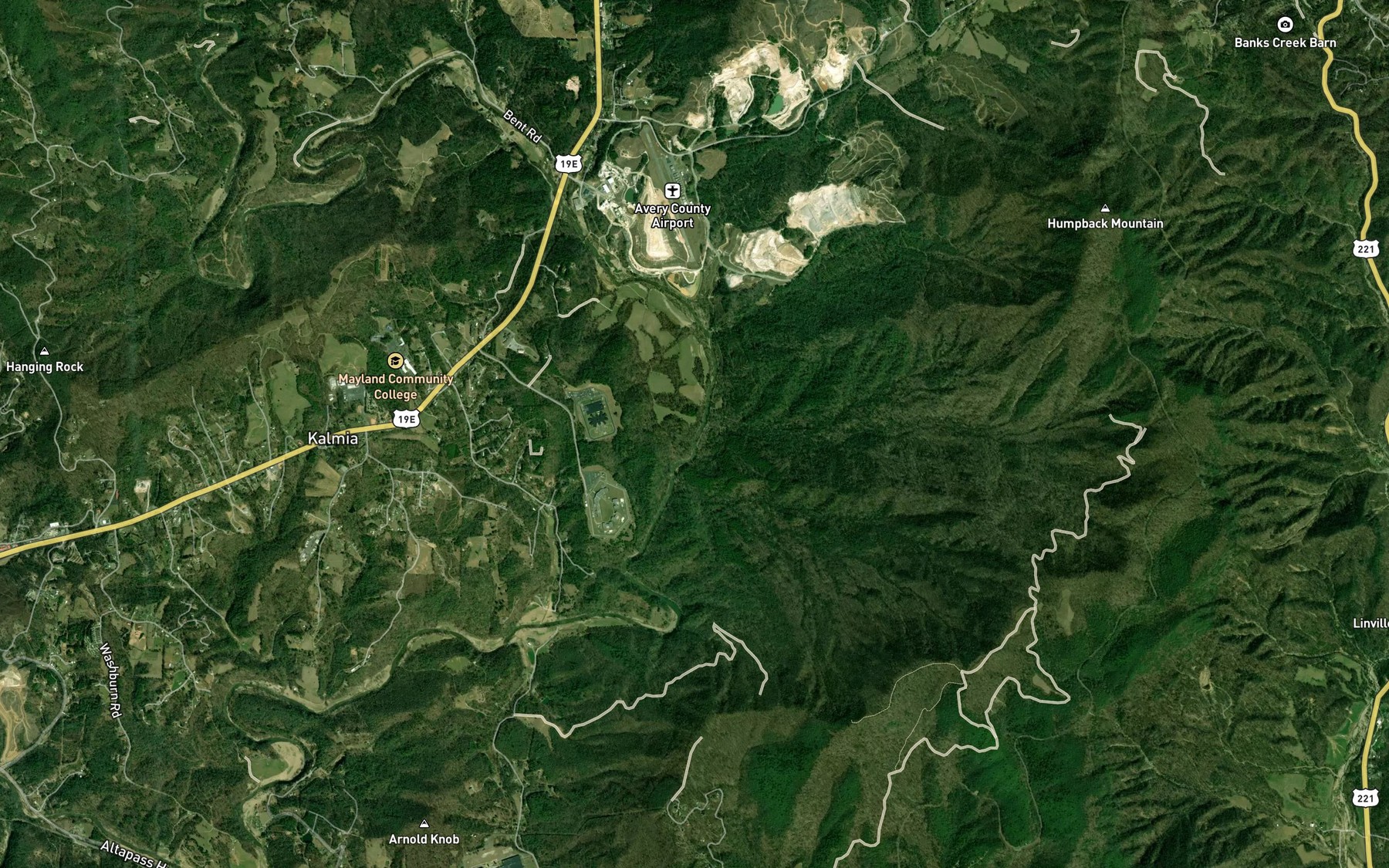 Satellite map of the Harris Creek