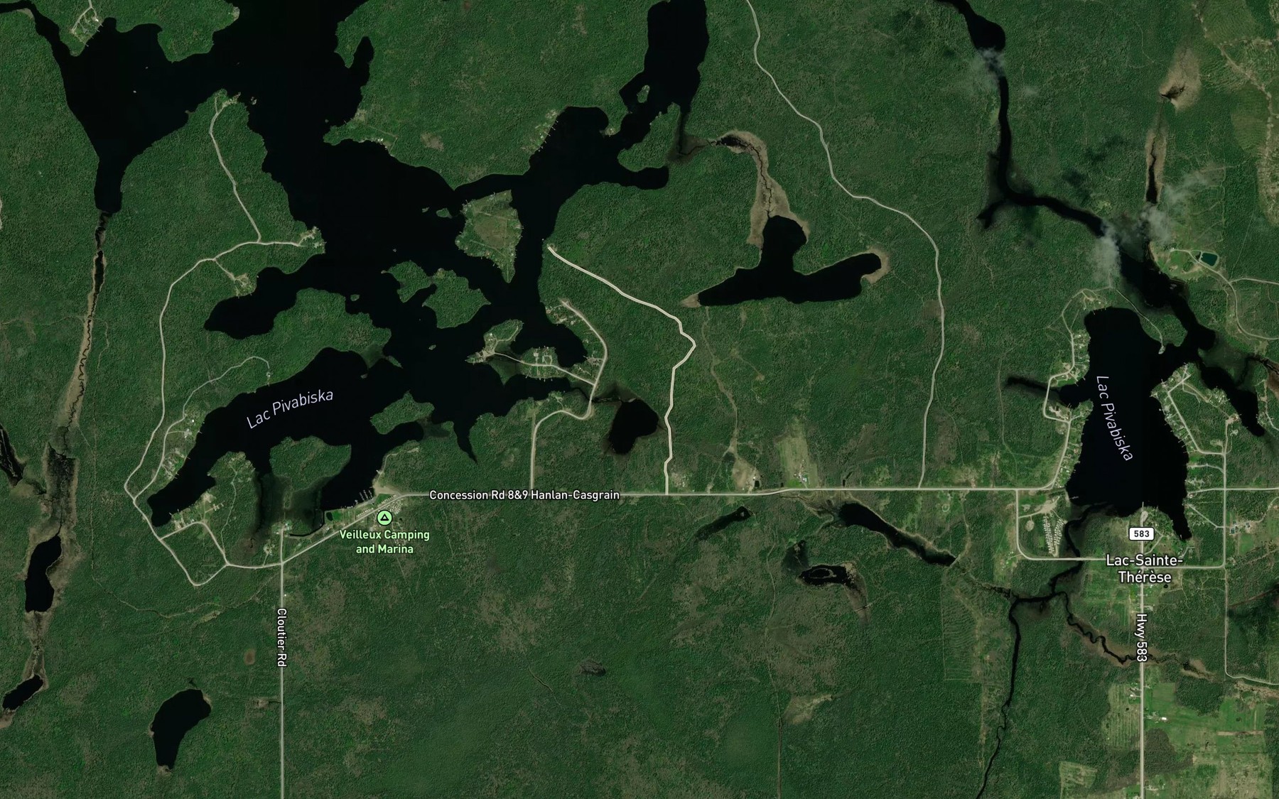 Satellite map of the Papillon's Lake