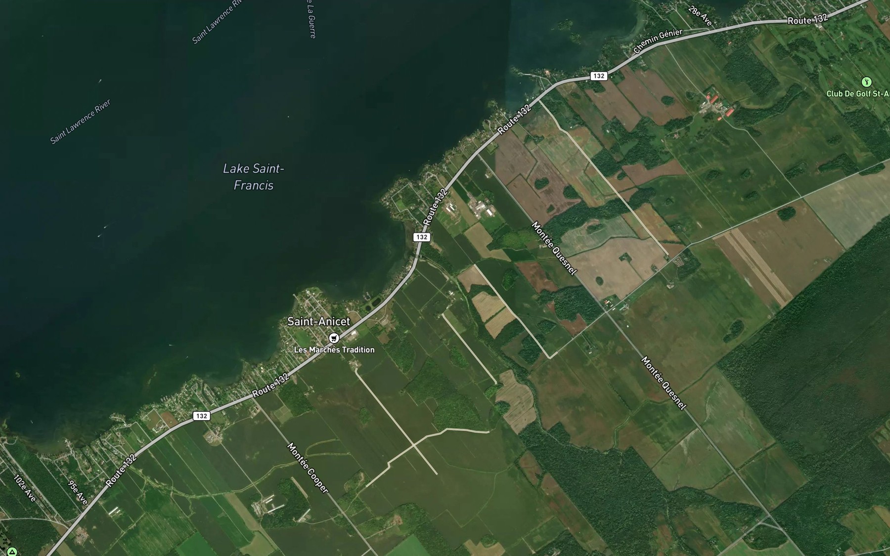 Satellite map of the Cours d'eau Leblanc