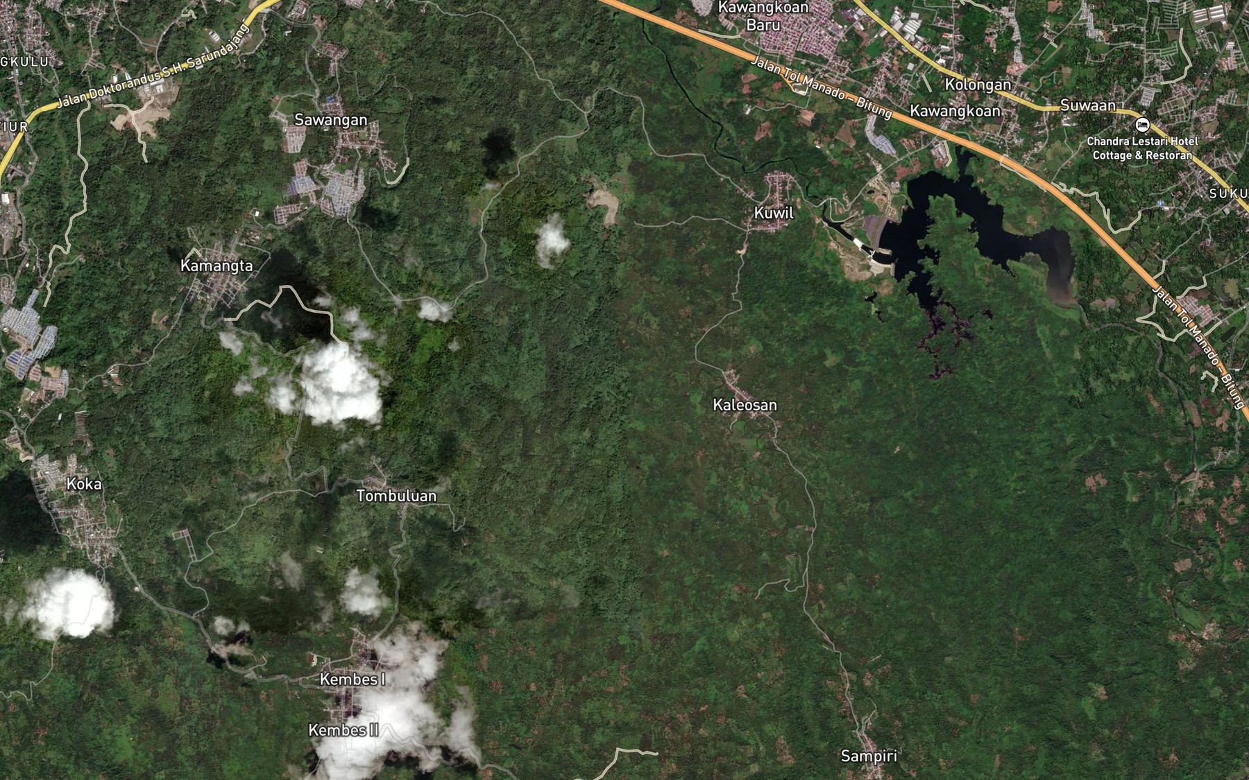 Satellite map of the Kuala Pakoba