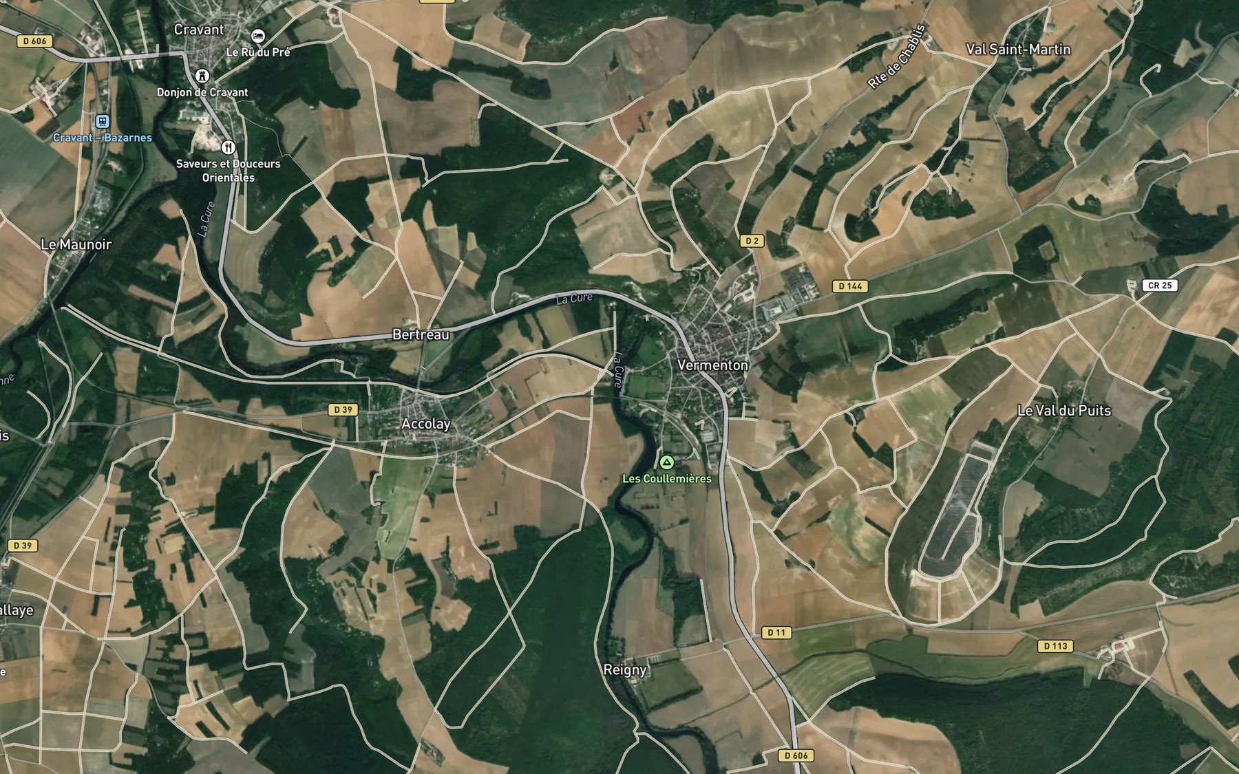 Satellite map of the Cure