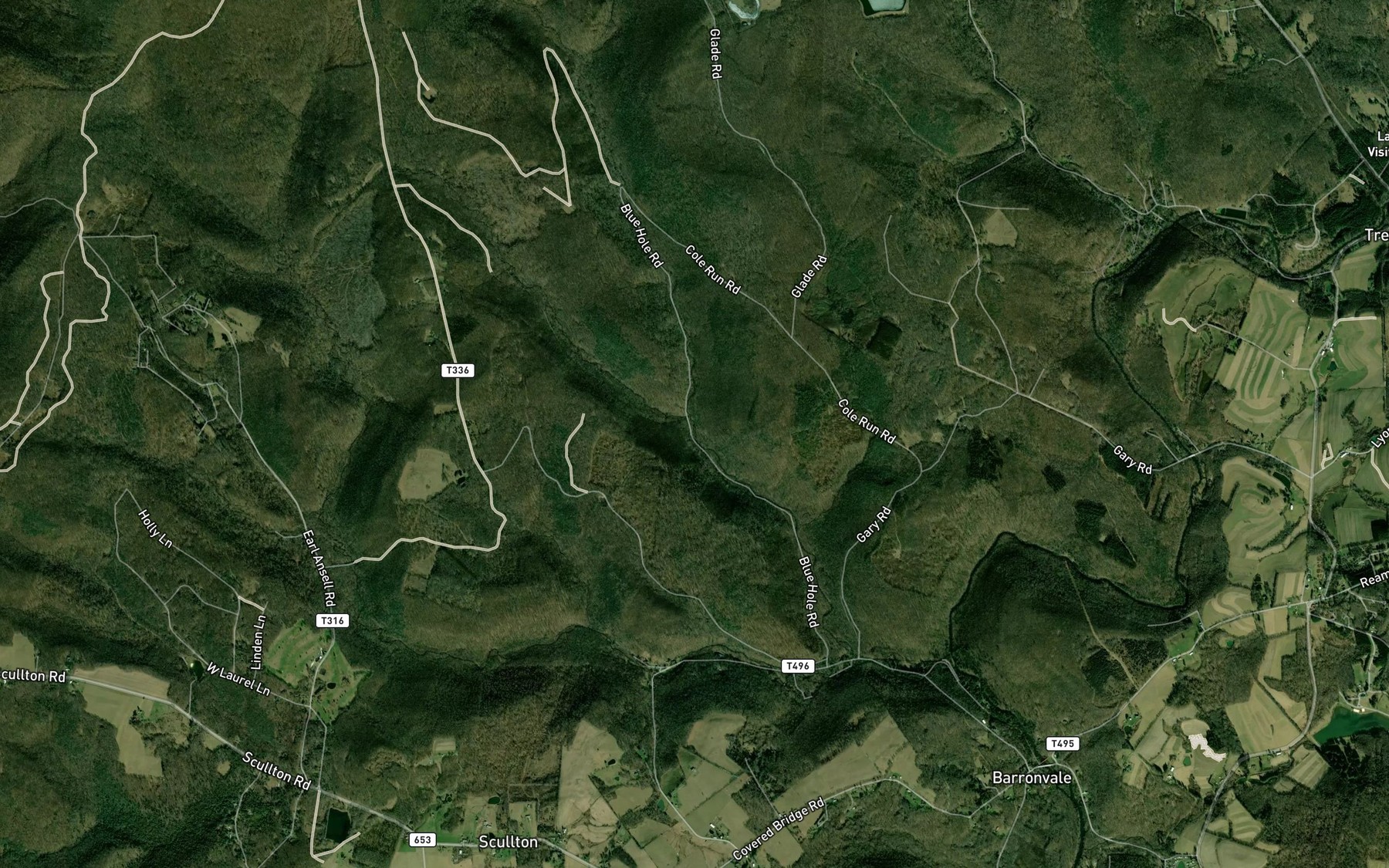 Satellite map of the Blue Hole Spring