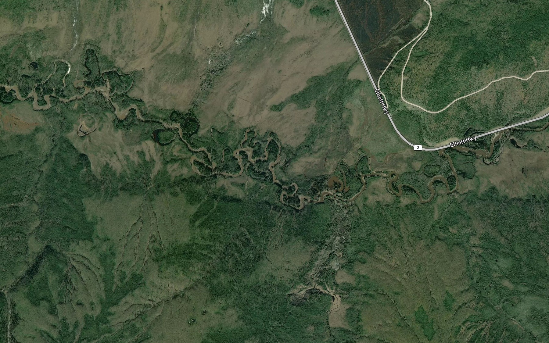 Satellite map of the Cleary Creek