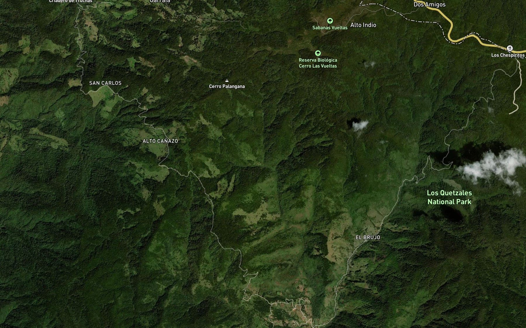 Satellite map of the Quebrada Catalina