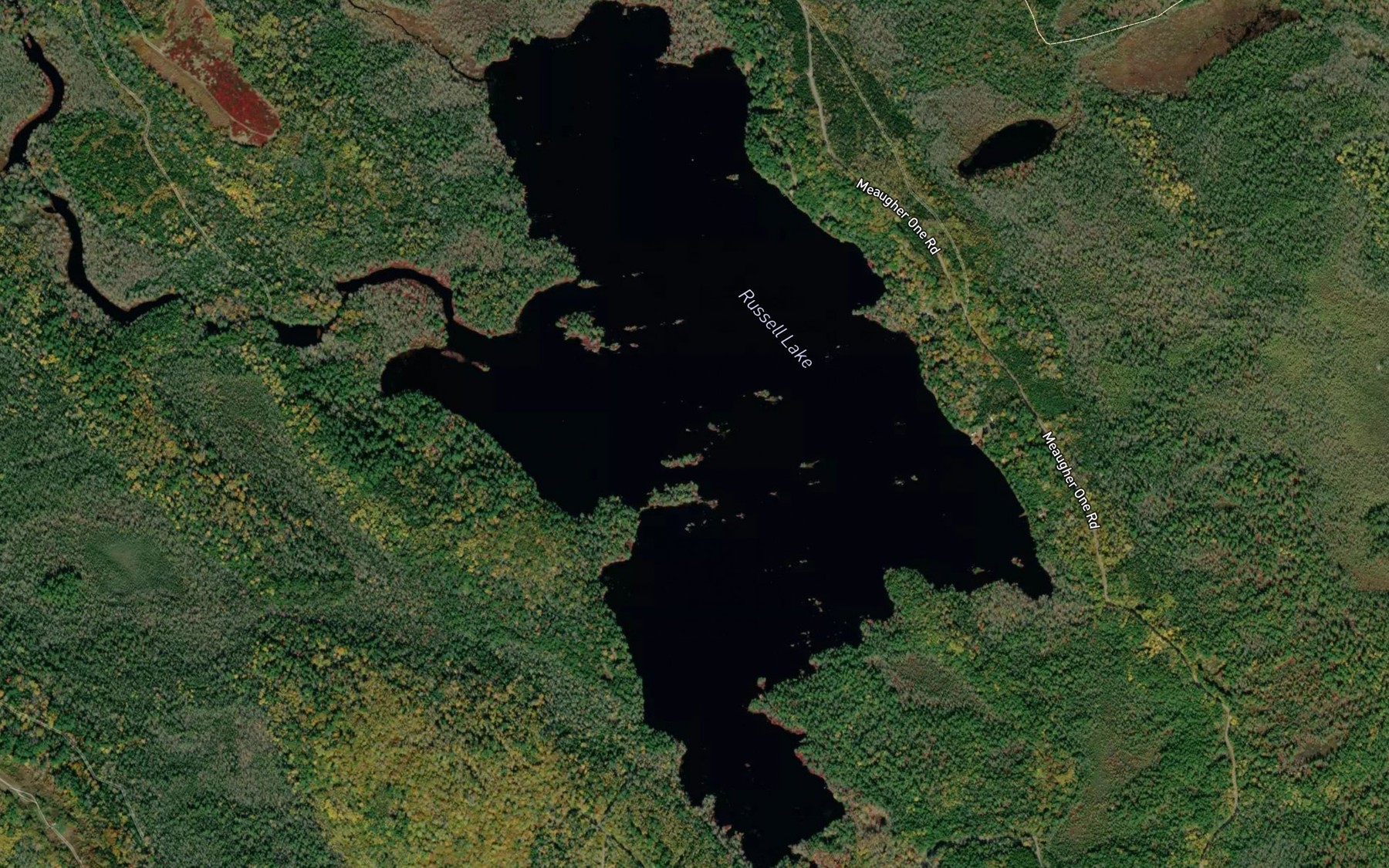 Satellite map of the Russell Lake