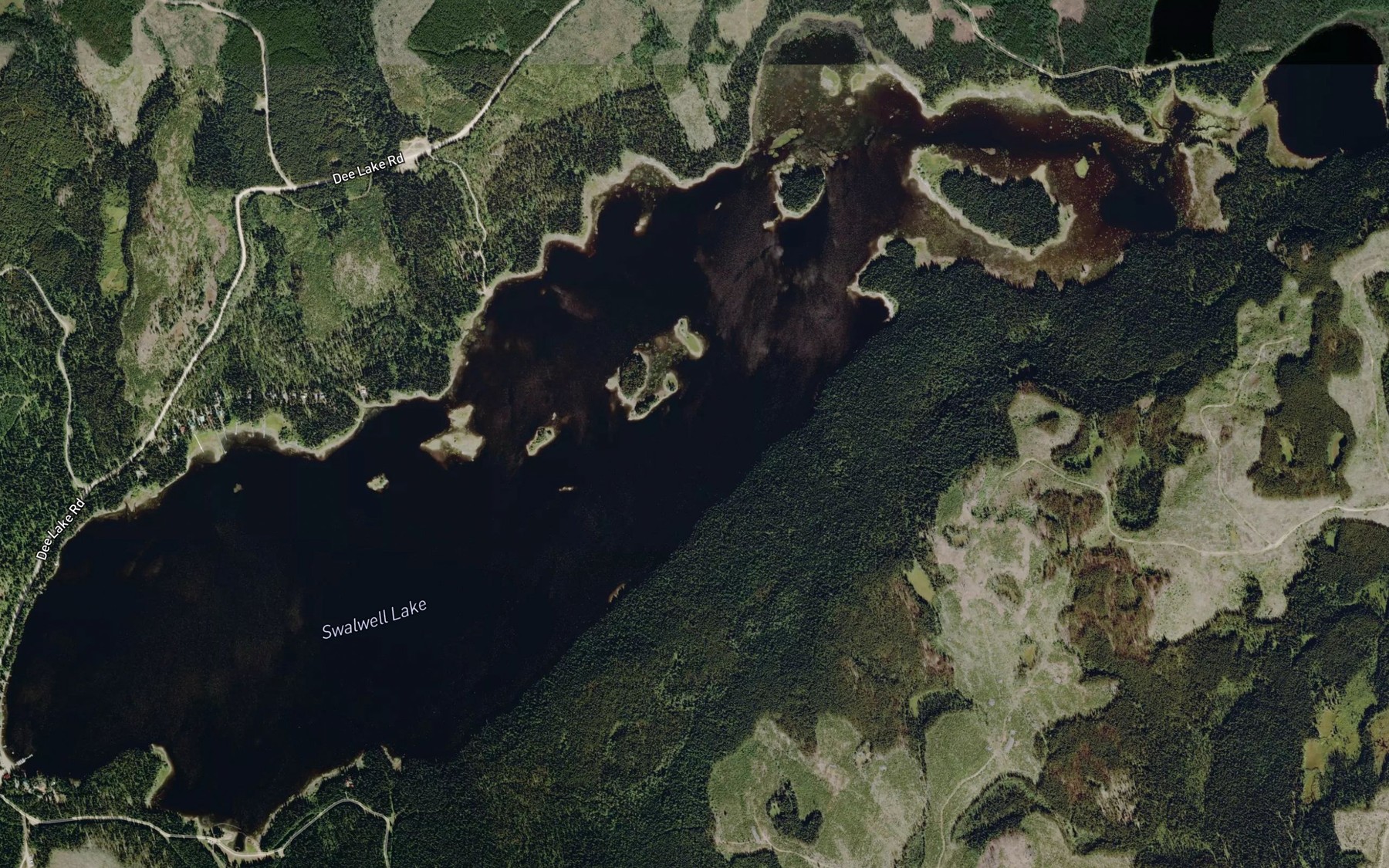 Satellite map of the Swalwell Lake