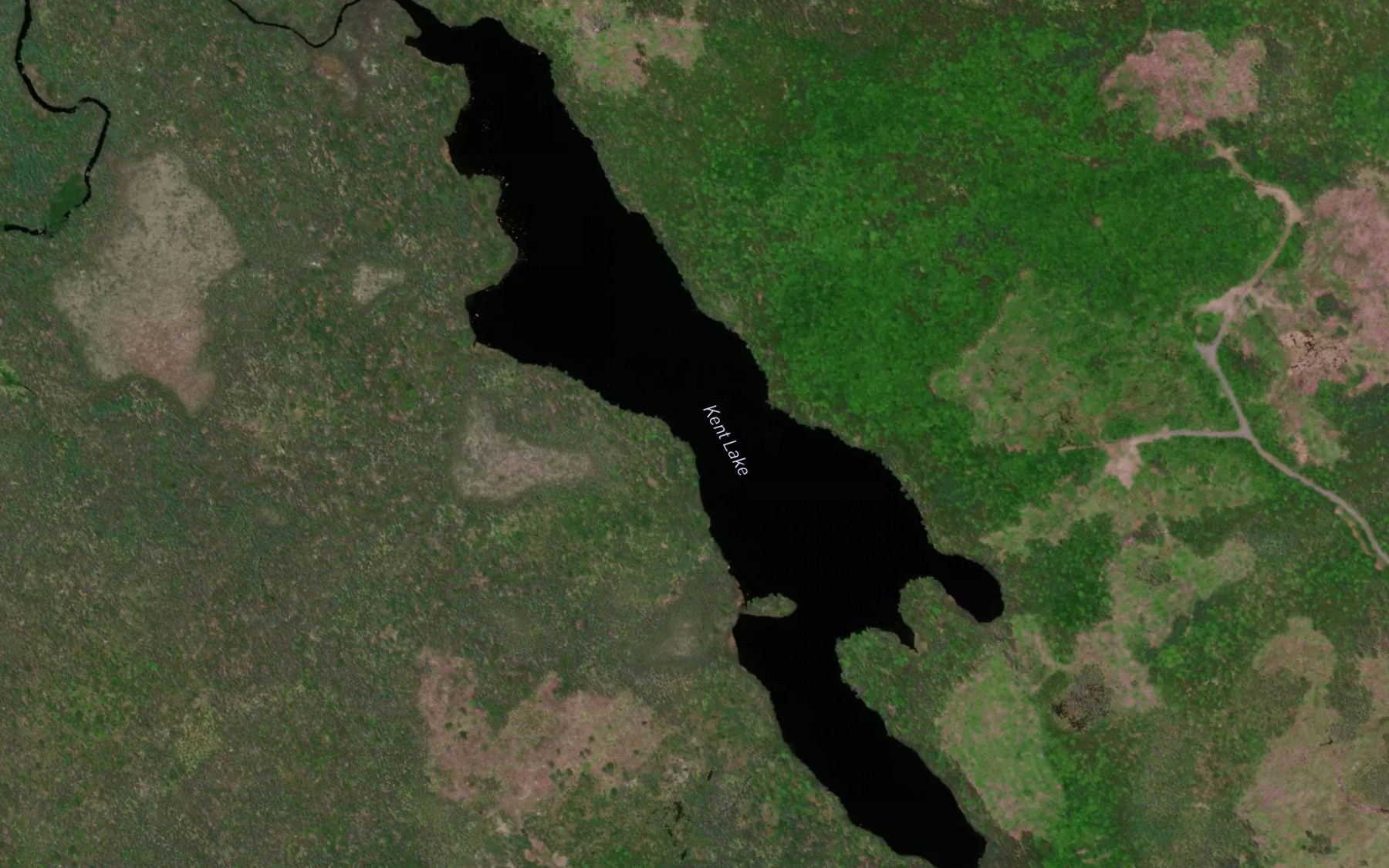 Satellite map of the Kent Lake