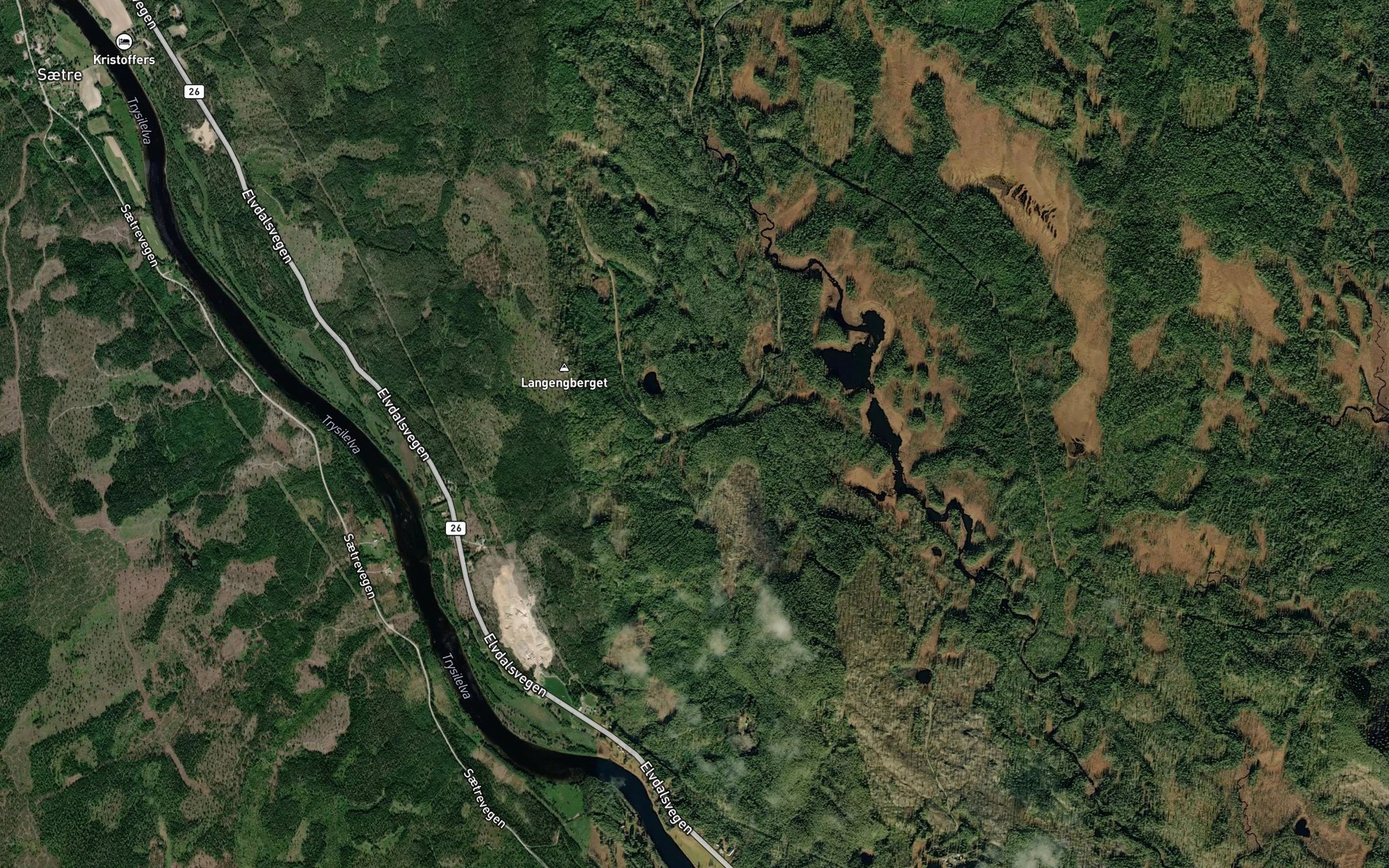 Satellite map of the Langmyrvelta