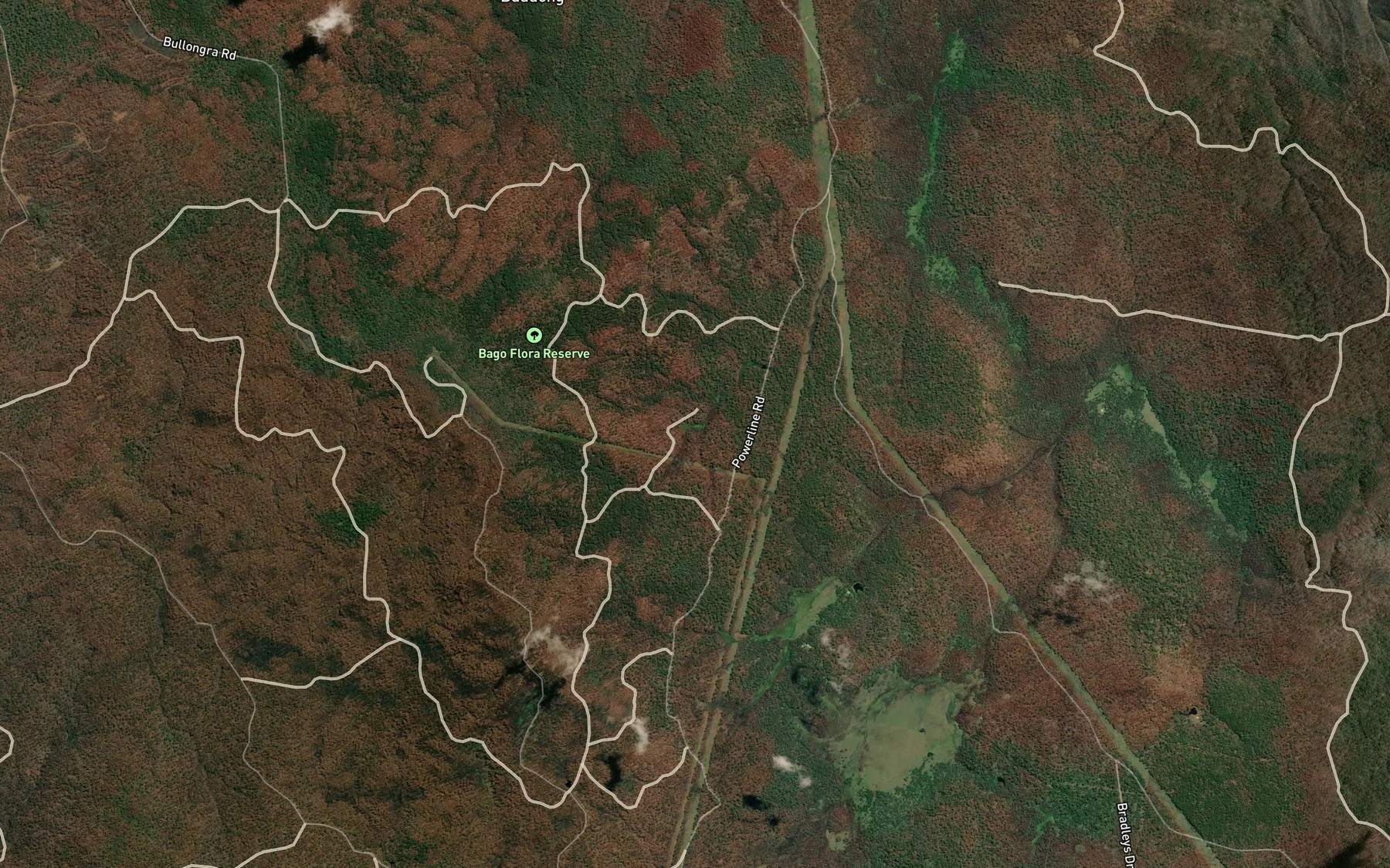 Satellite map of the Buchanans Gully