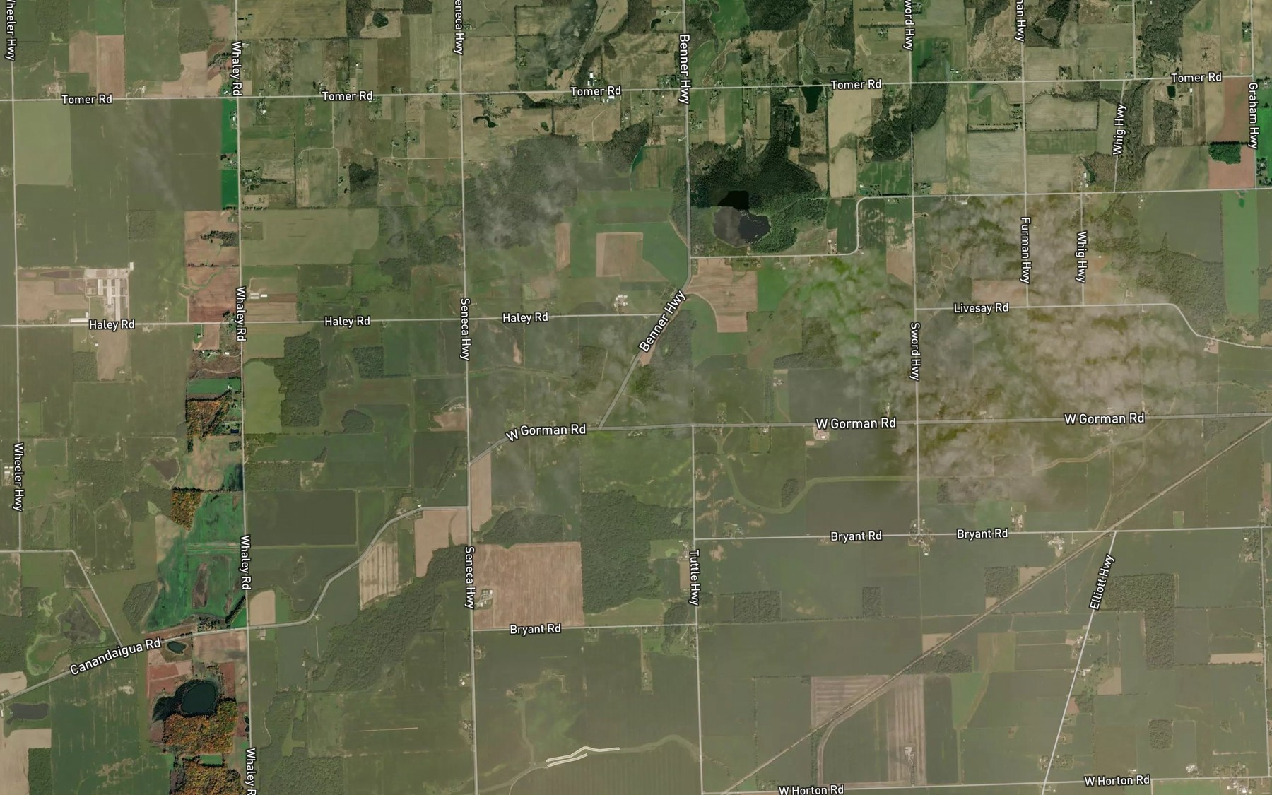 Satellite map of the Benner Drain