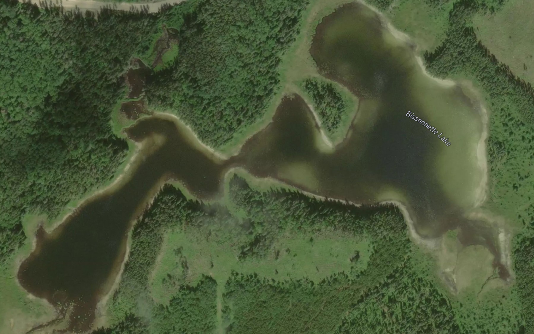 Satellite map of the Bissonnette Lake