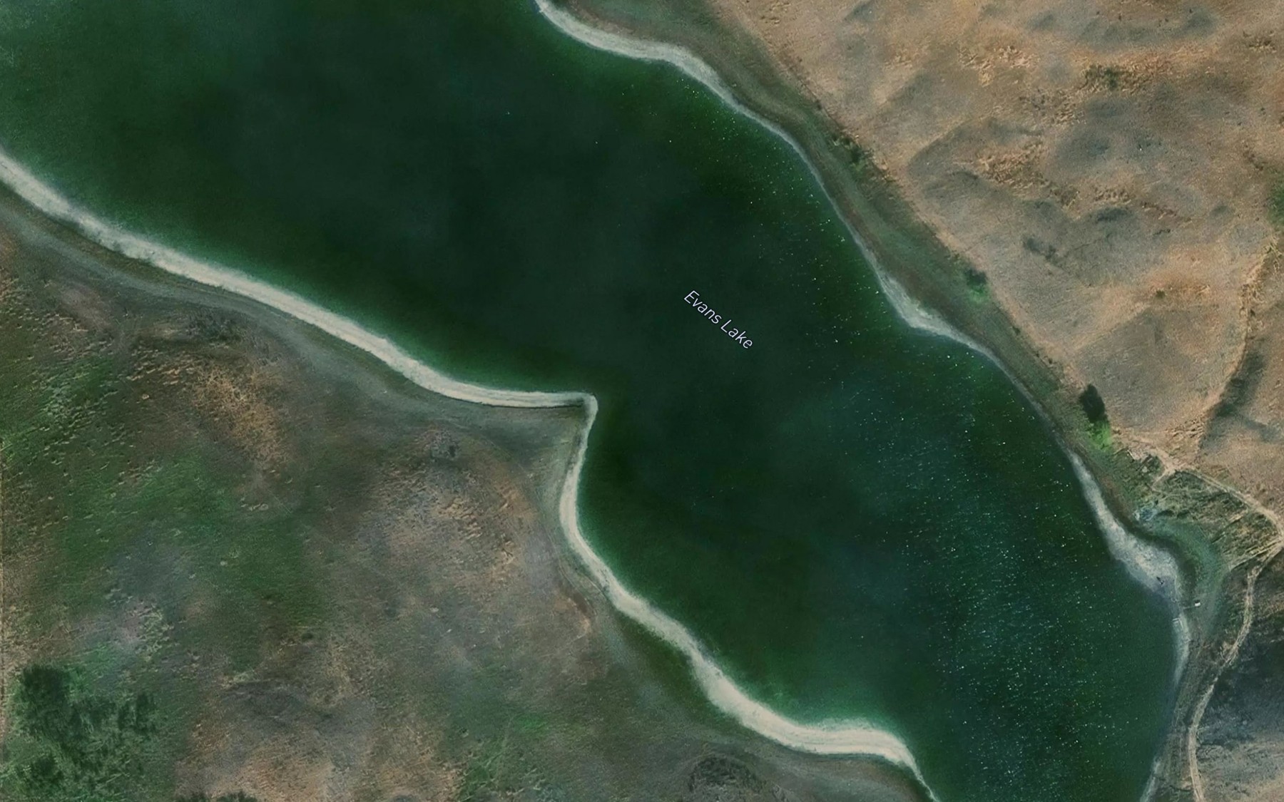 Satellite map of the Evans Lake