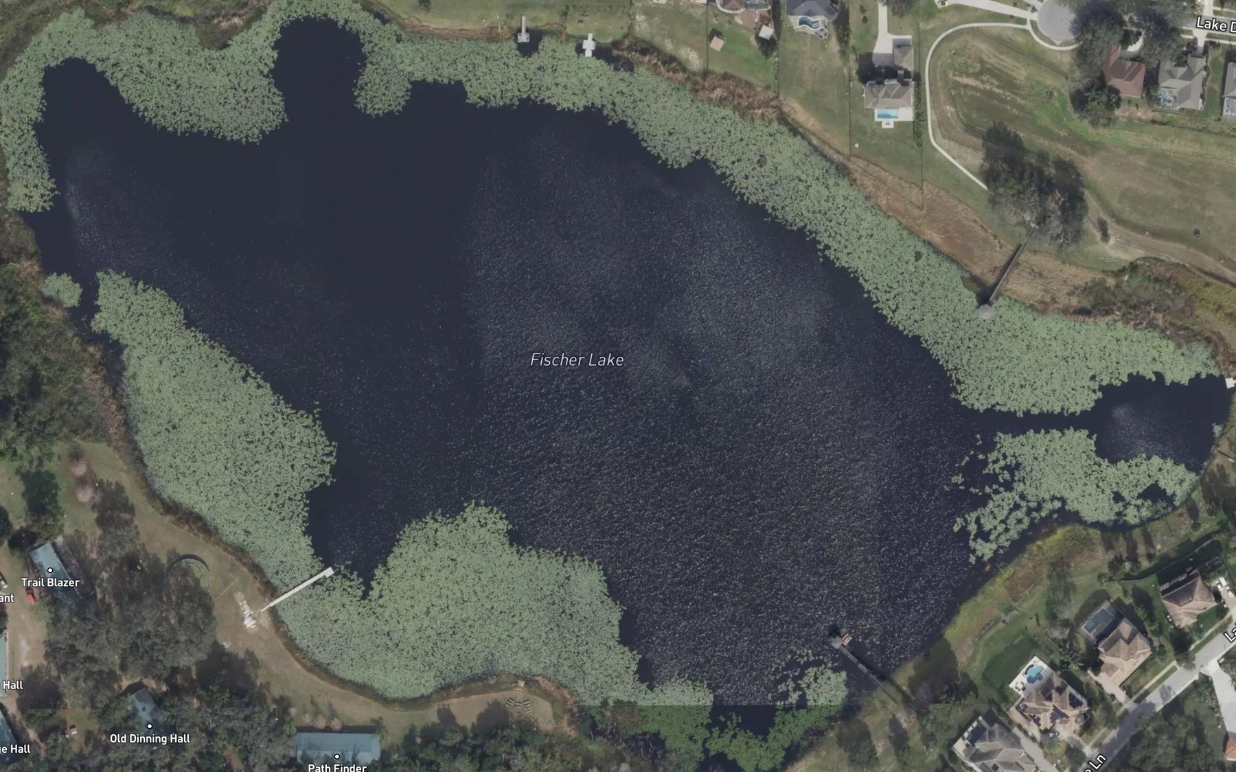 Satellite map of the Fischer Lake