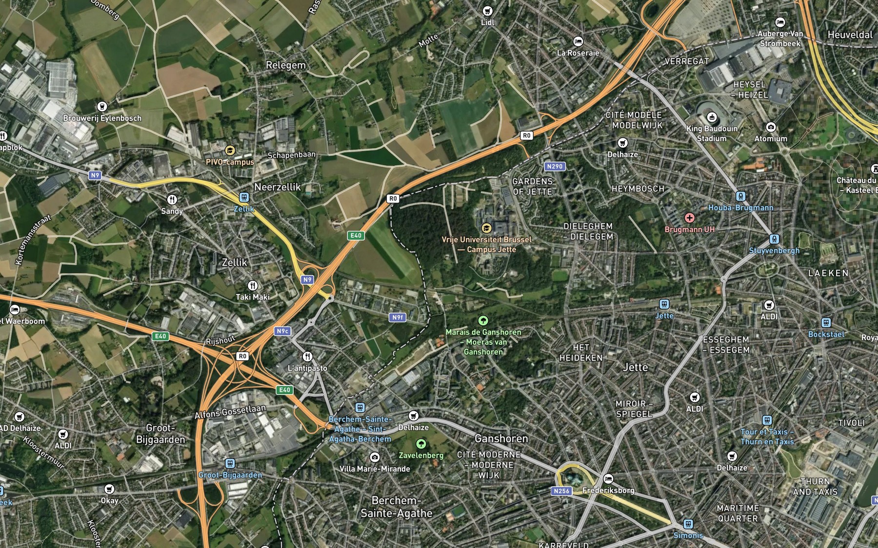 Satellite map of the Maalbeek