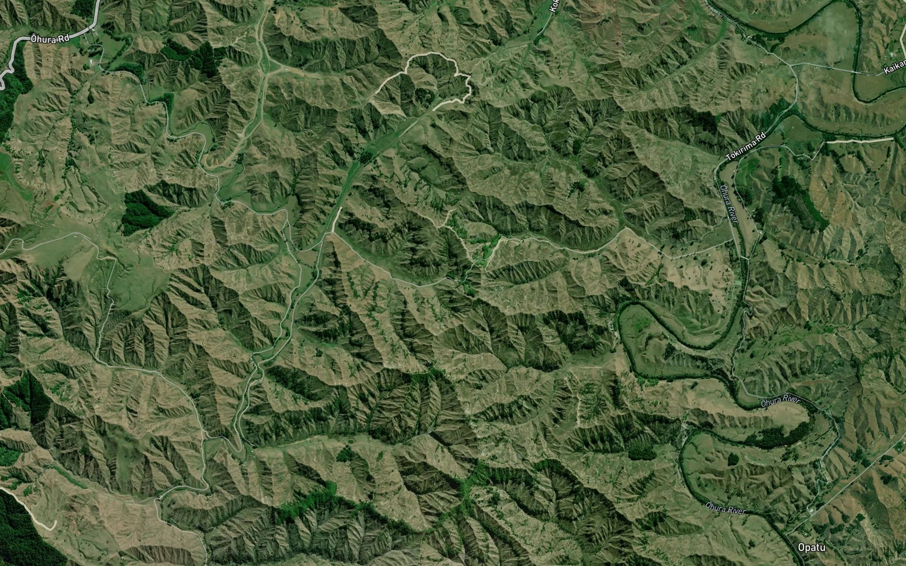 Satellite map of the Manganuitepa Stream