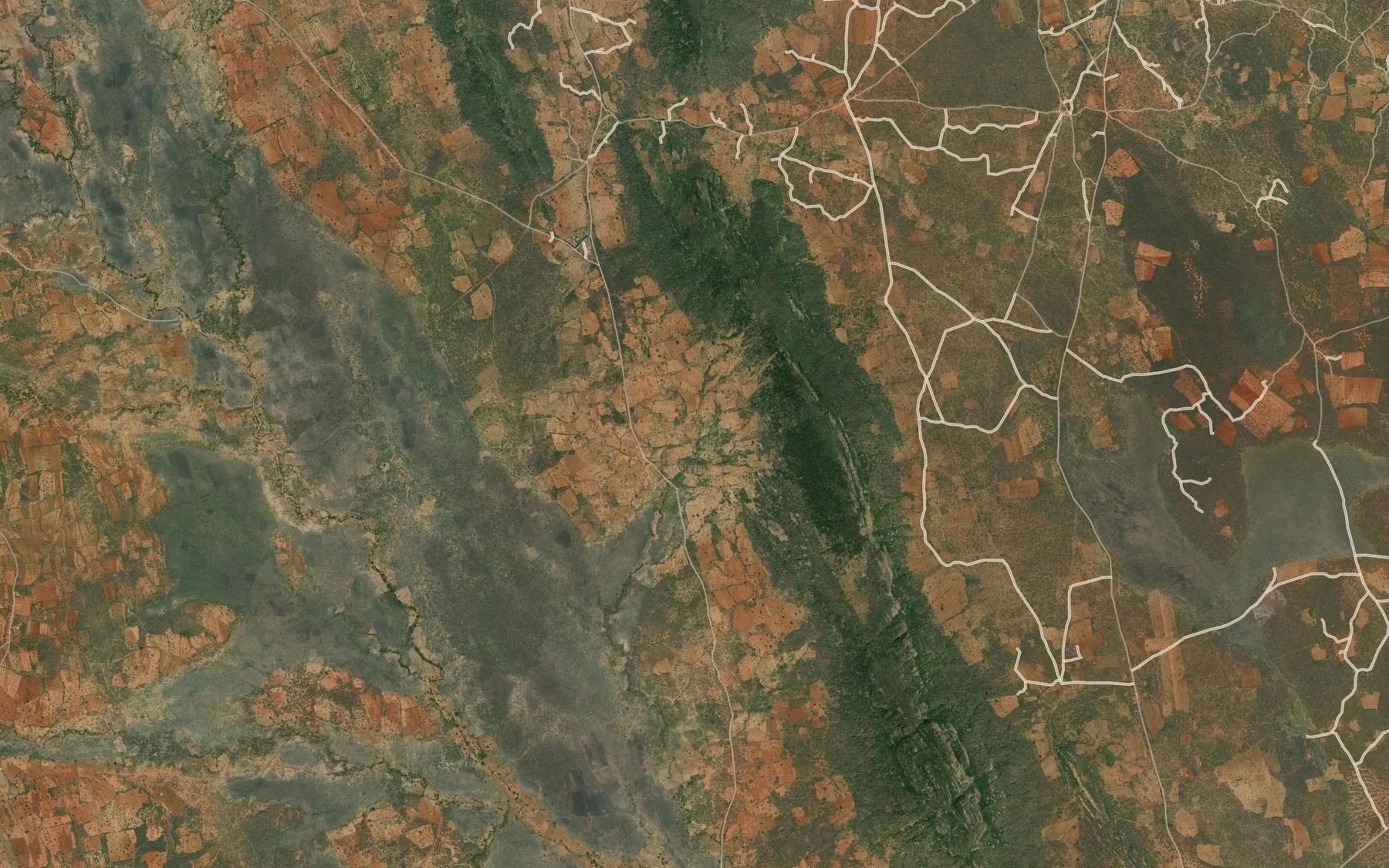 Satellite map of the Kya Mwalanya Dam