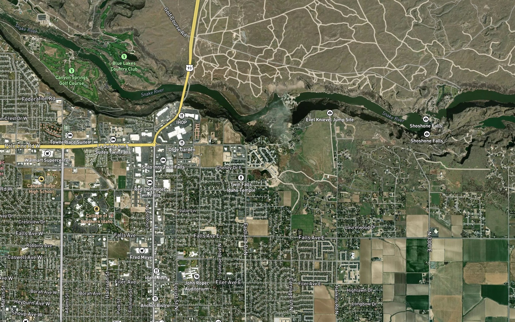 Satellite map of the Mary Alice Lake