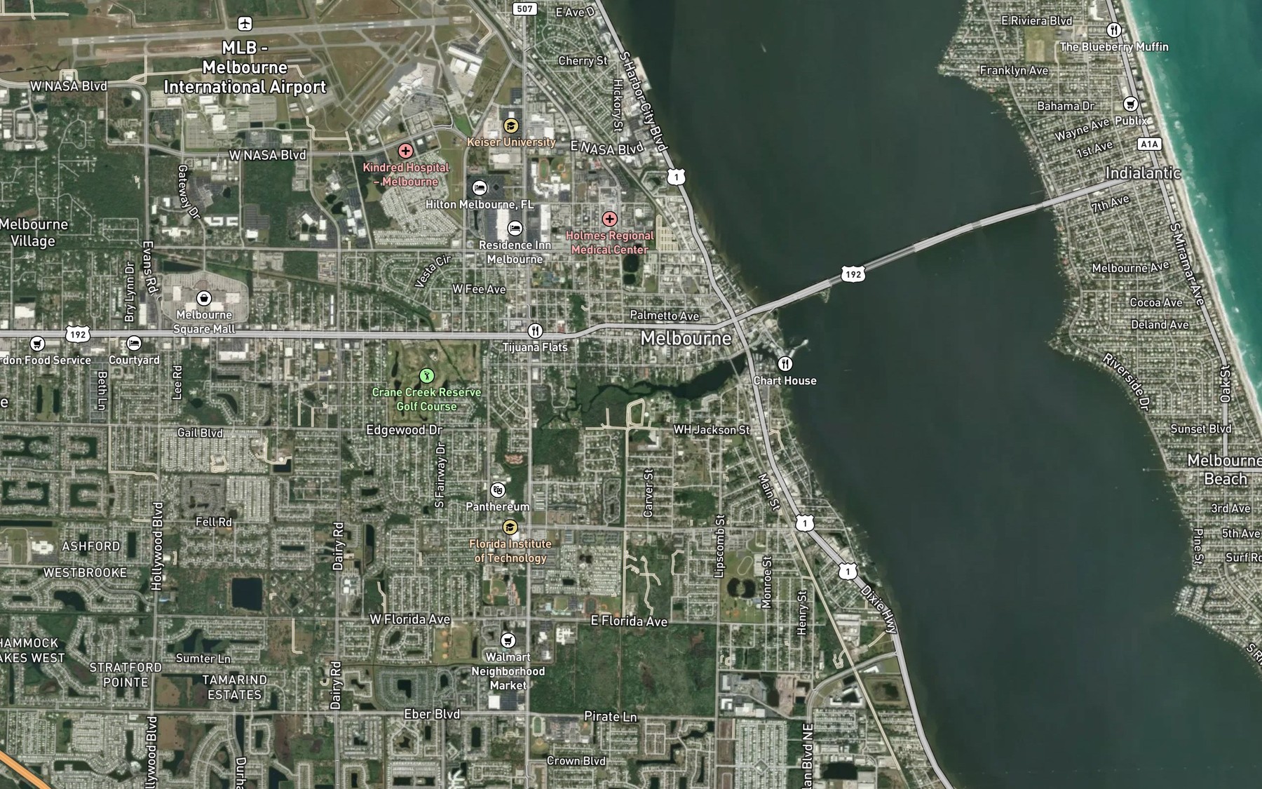 Satellite map of the Crane Creek