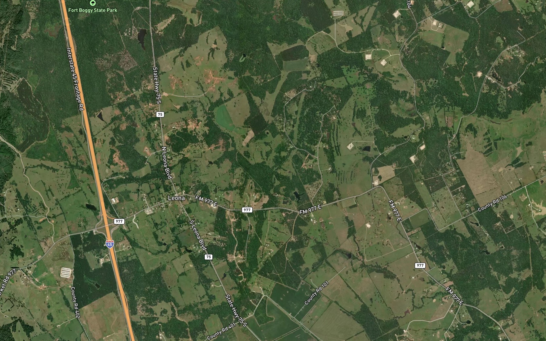 Satellite map of the Leona Branch