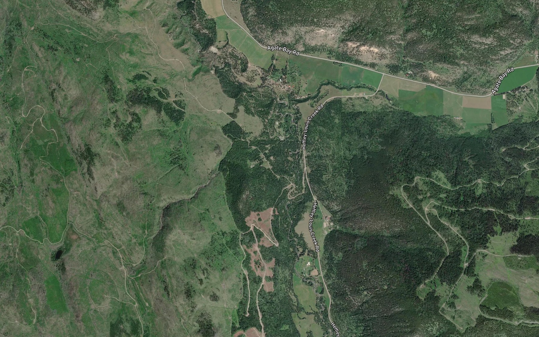 Satellite map of the Fraser Creek