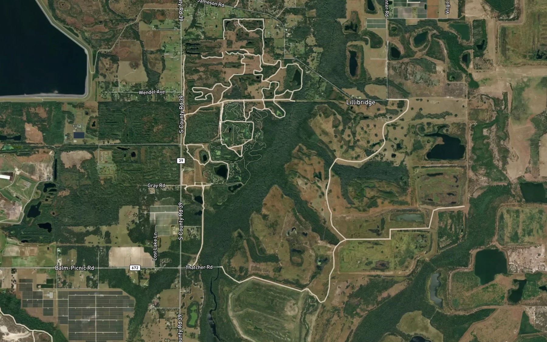 Satellite map of the Pollard Branch