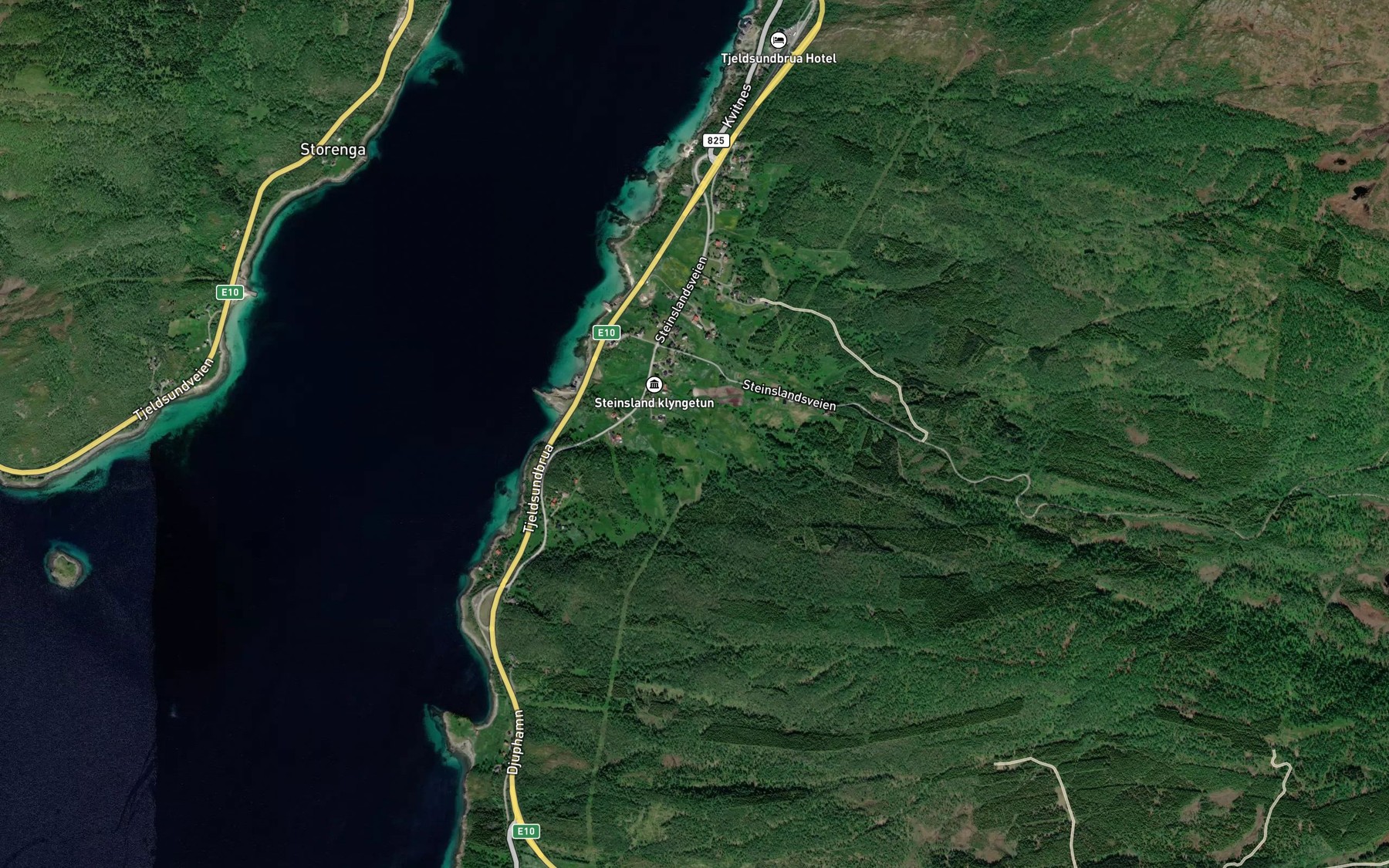 Satellite map of the Norelva