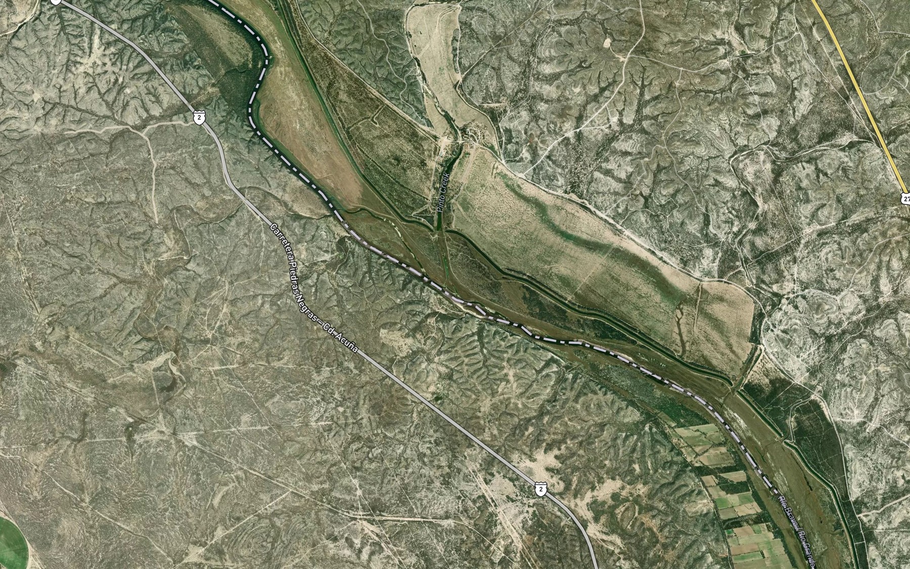 Satellite map of the Pinto Creek