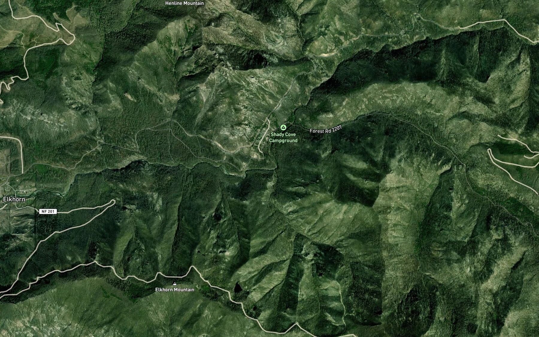 Satellite map of the Little Cedar Creek