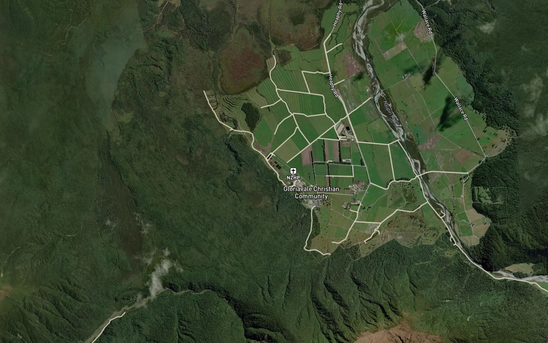 Satellite map of the Jacks Creek