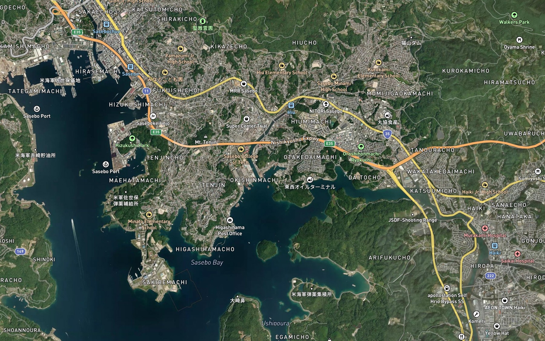 Satellite map of the Amagata-ura