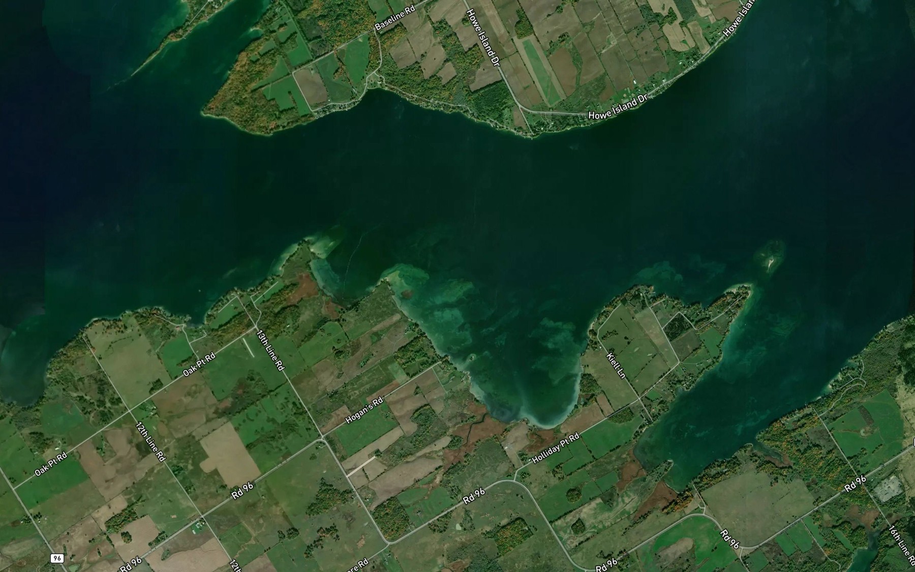 Satellite map of the Holliday Bay