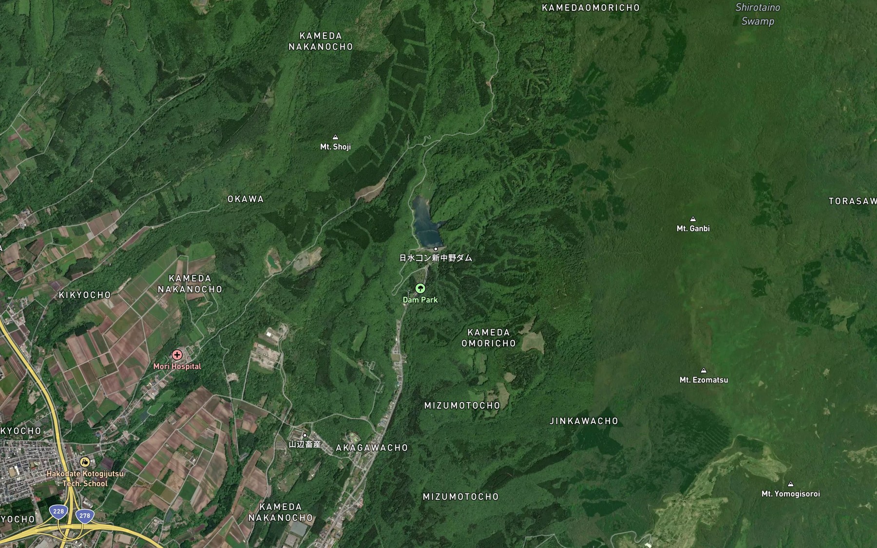 Satellite map of the Ganbi Gawa