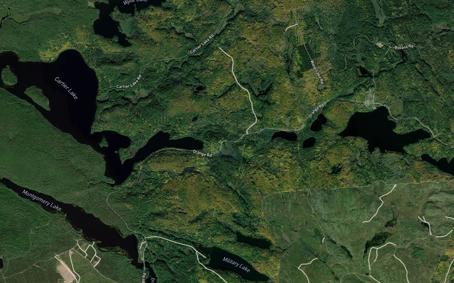 Satellite map of the Whichway Creek