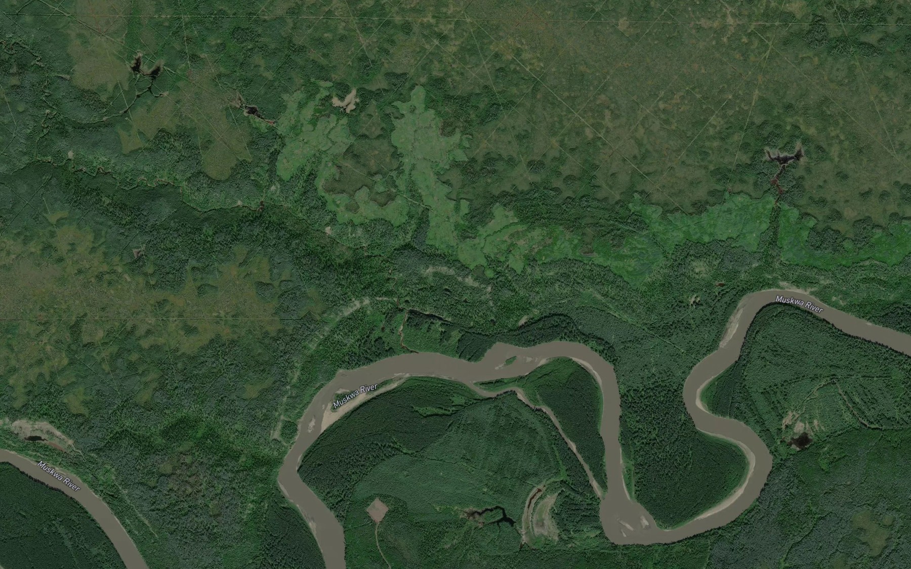 Satellite map of the Pouce Creek