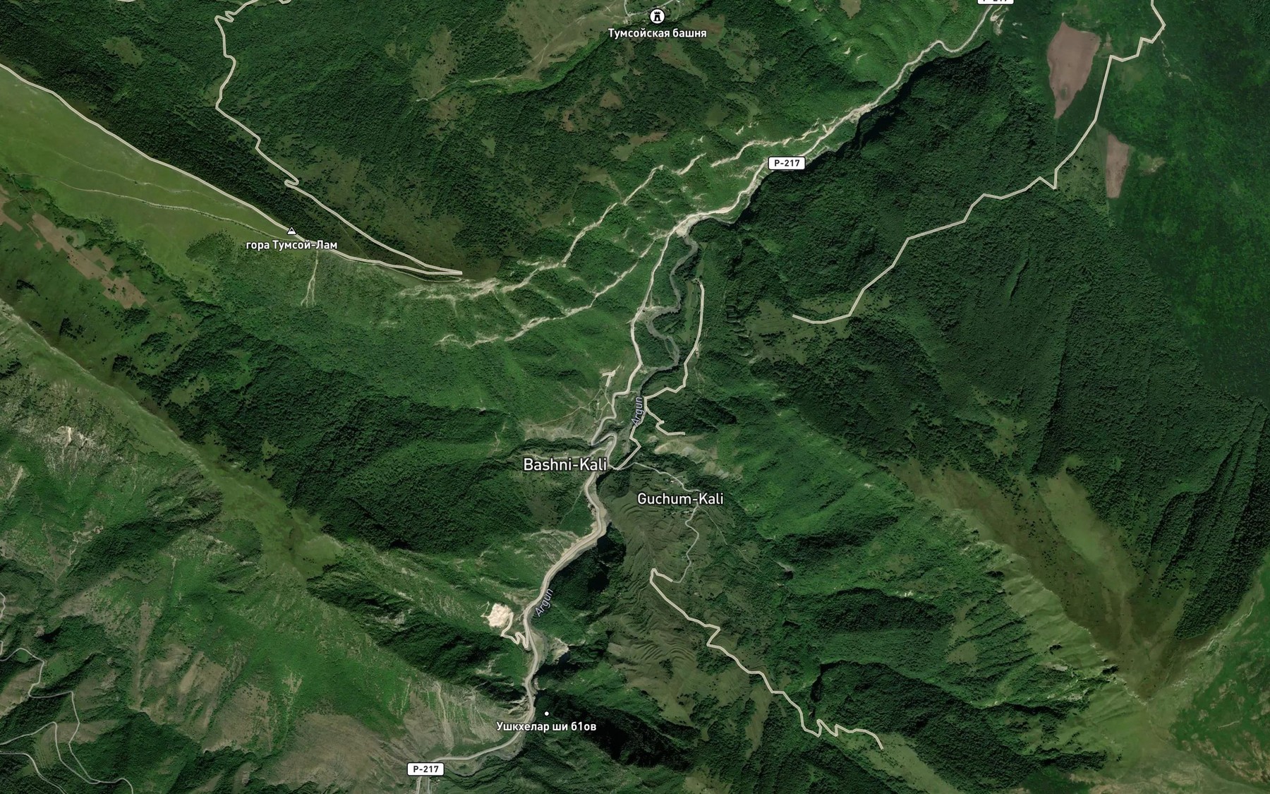 Satellite map of the Timar-Zok