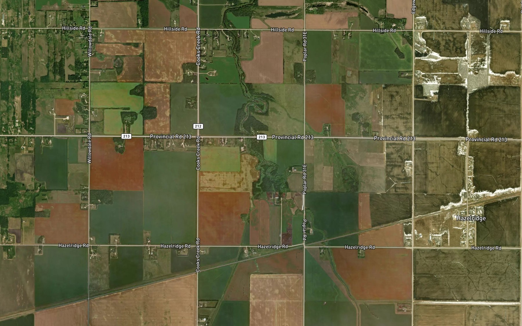 Satellite map of the Swede Drain