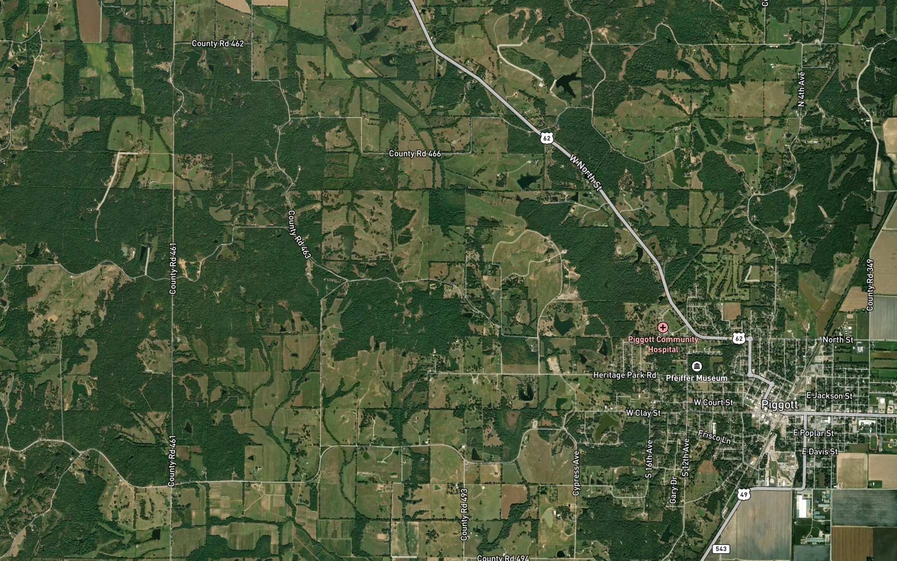 Satellite map of the Horse Creek