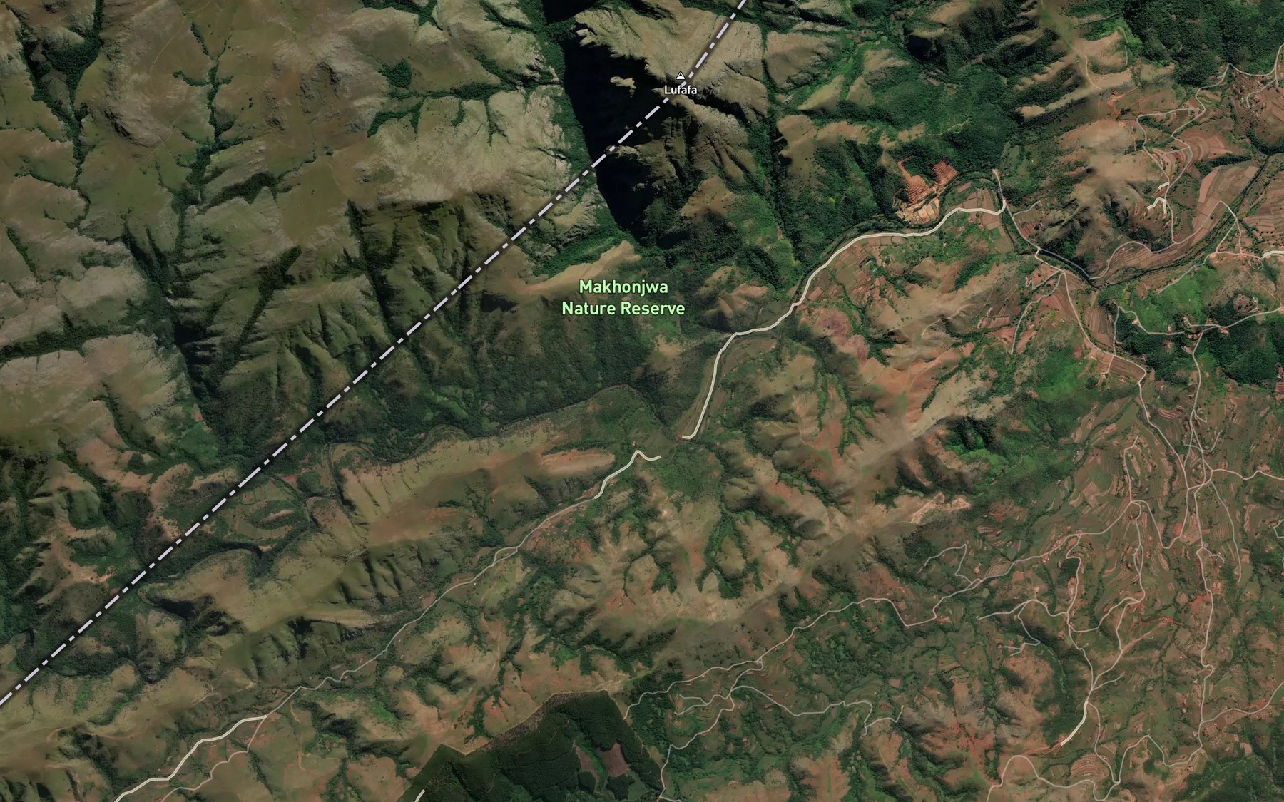 Satellite map of the Mganda