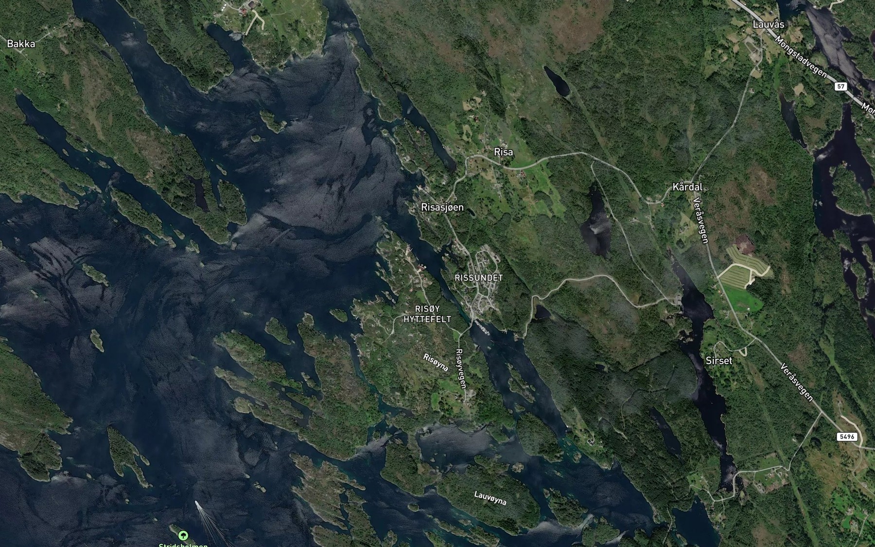 Satellite map of the Rissundet