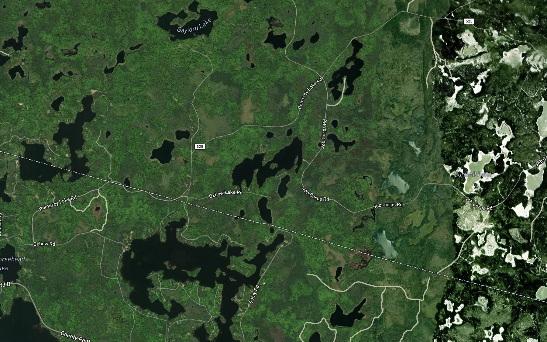 Satellite map of the Oxbow Lake