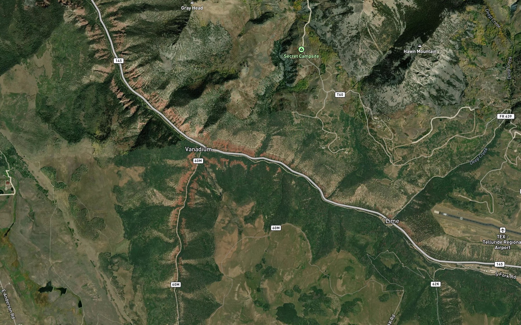 Satellite map of the Summit Creek