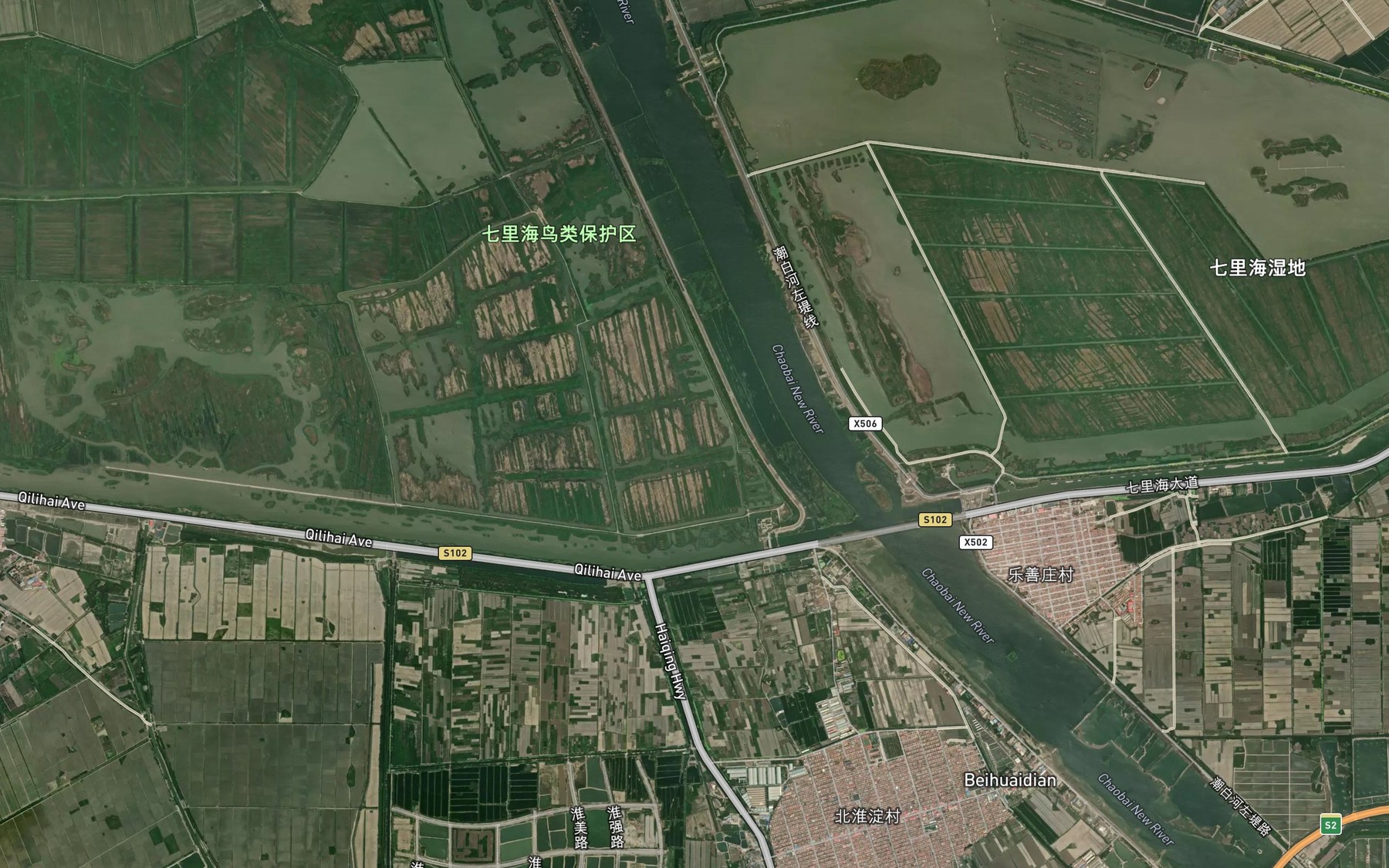 Satellite map of the Qianqili Hai